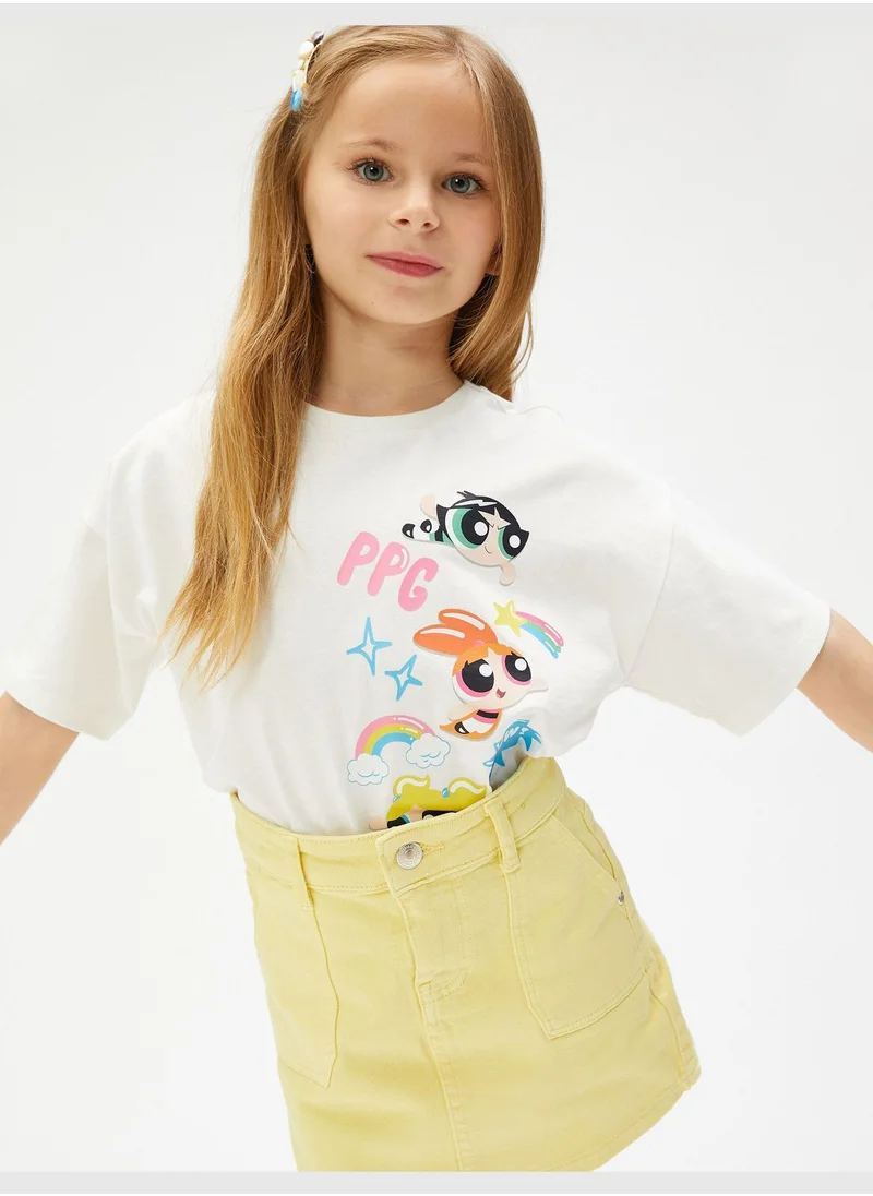 كوتون Powerpuff Girls T-Shirt Licensed Short Sleeve Crew Neck Cotton