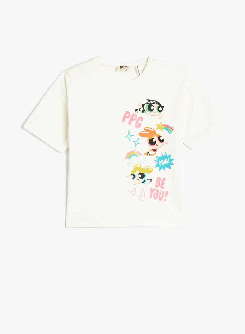 KOTON Powerpuff Girls T-Shirt Licensed Short Sleeve Crew Neck Cotton