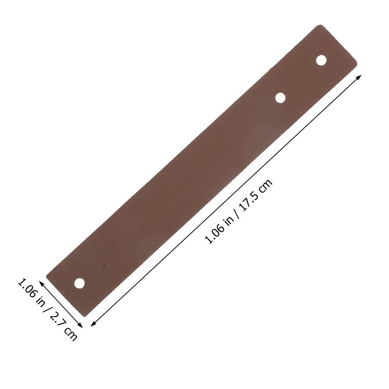 Dark Brown Pu Leather Drawer Pull Handles 4pcs For Wardrobe Cabinet Doors Furniture Accessories - Image 3