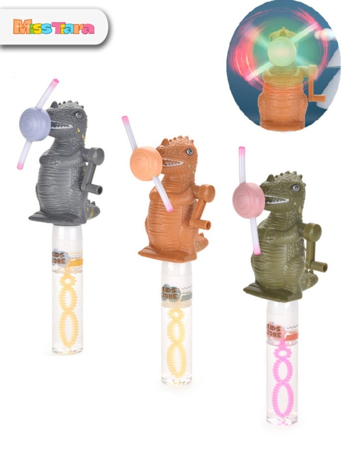 MissTiara 3 Pcs Dinosaur hand glow bubble wand Bubble Water Toy Party Favors for Kids Bubble Wands Toy, Party Favors, Goodie Bags Fillers, Birthday Day Gifts and Prize - Image 1