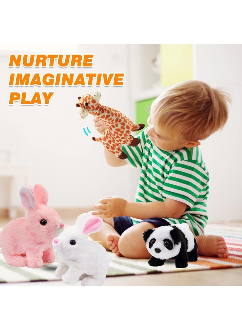 Leon Home Interactive Electronic Pet, Hopping Rabbit Plush Toy, Animated Walking, Twitching Nose & Ears, Toddler Gift, Birthday Present (Pink) - Image 2