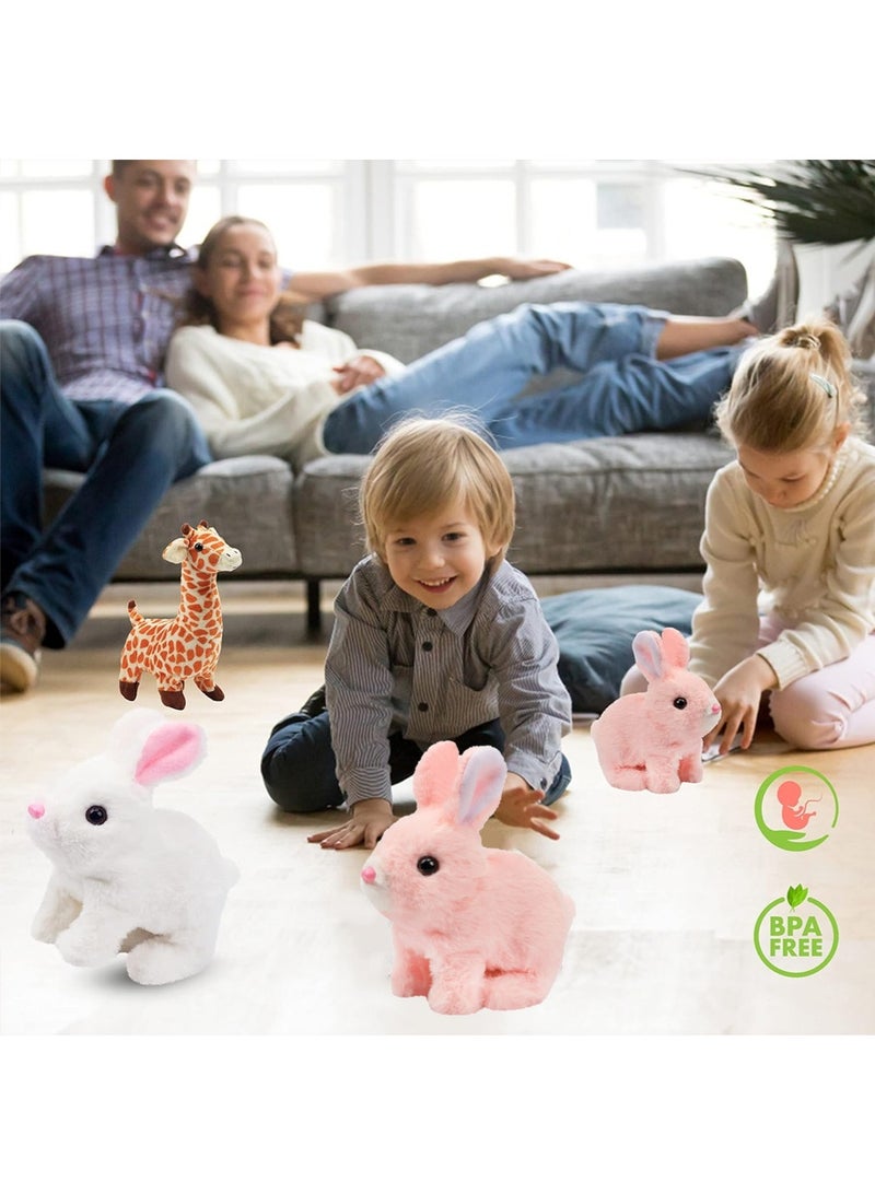 Leon Home Interactive Electronic Pet, Hopping Rabbit Plush Toy, Animated Walking, Twitching Nose & Ears, Toddler Gift, Birthday Present (Pink) - Image 4