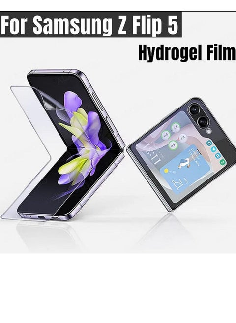 Full protection of the outer and inner screen of the transparent hydrogel phone for the Galaxy Z Flip 5
