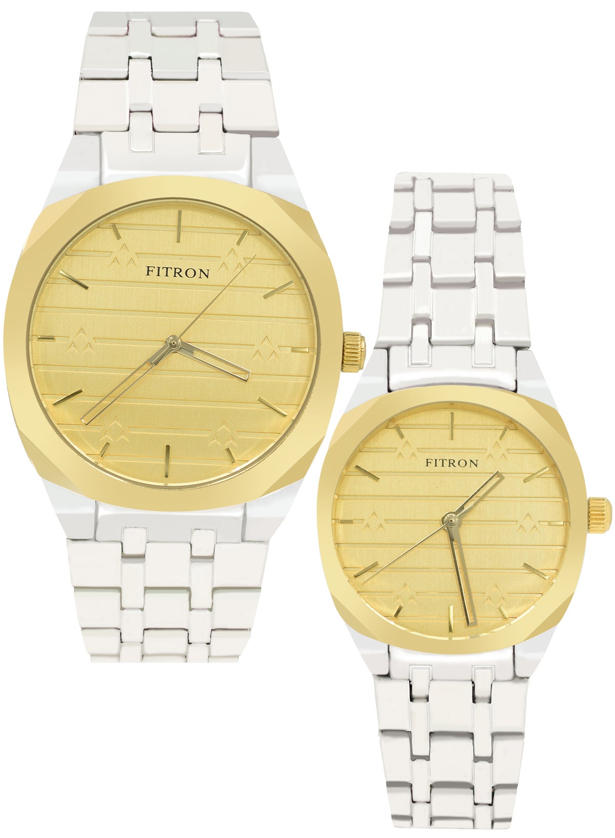 Fitron Fitron Quartz Analog Silver Brand Couple Set Watch For Men