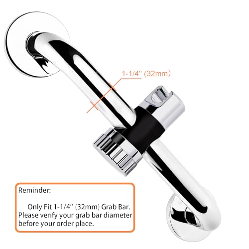 YOO.MEE ADA Grab Bar Hand Shower Bracket, ONLY FIT DIAMETER 1.25'' (32mm) Safety Grab Rail, Split-type design in 5 seconds Easy Installation - Image 2