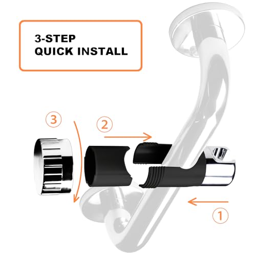YOO.MEE ADA Grab Bar Hand Shower Bracket, ONLY FIT DIAMETER 1.25'' (32mm) Safety Grab Rail, Split-type design in 5 seconds Easy Installation - Image 3