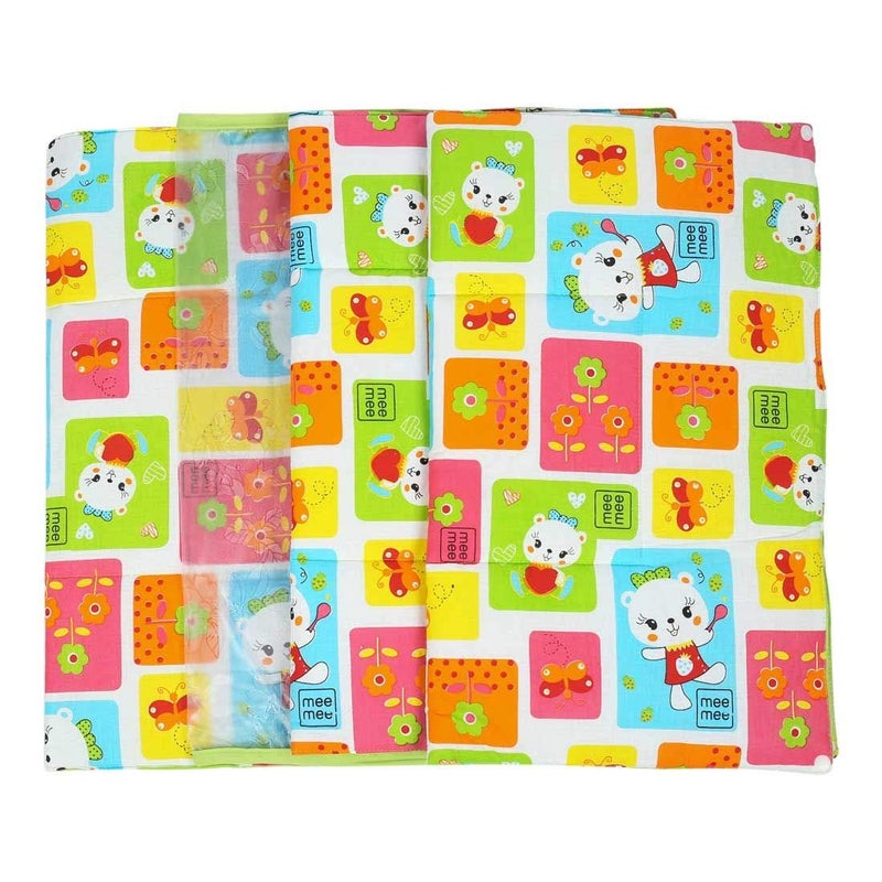 mee mee Mee Mee Innovative Instadry Air-Filled Waterproof Sheet: Ultimate Absorbency for Newborns, Premium Cotton Bed Protector Mattress Cover, Reusable Cot Sheet for Infants, 0-12 Months (Multi-Pack) - Image 1