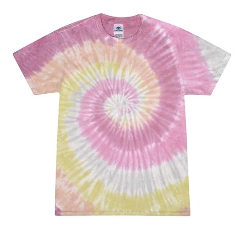 Colortone 100% Cotton Reactive Tie Dye T-Shirt for Women and Men, Large, Desert Rose - Image 2