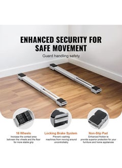 XiuWoo Washing Machine Large Appliance Base Stand, Heavy Duty Furniture Appliances Rollers, Adjustable Length Lockable 24 Universal Wheel Mobile Base for Washer Dryer Dishwasher White  - Image 2
