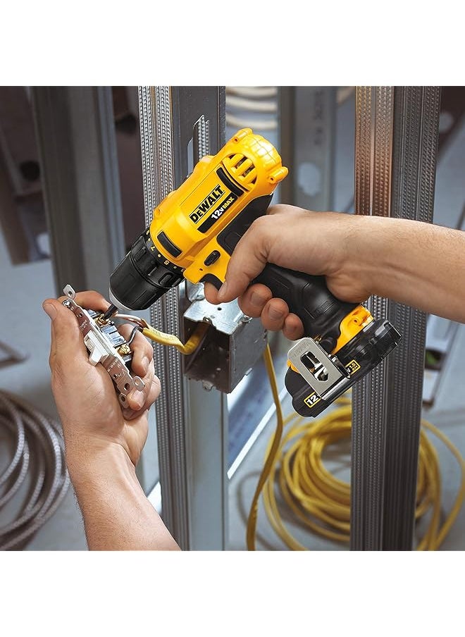 DEWALT 12V 10Mm Subcompact Drill Driver With Soft Bag Yellow Black Dcd710C2P B5  - Image 3