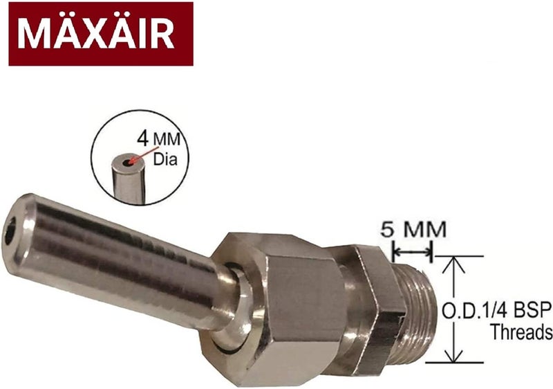 MAXAIR Brass Adjustable Type Fountain Nozzle Multi Direction Ball Joint Jet Nozzle with Water Sprinkler Spray Head (Nozzle Hole 4mm Thread size 1/4 inch BSP) (PACK OF 10PCS) - Image 4