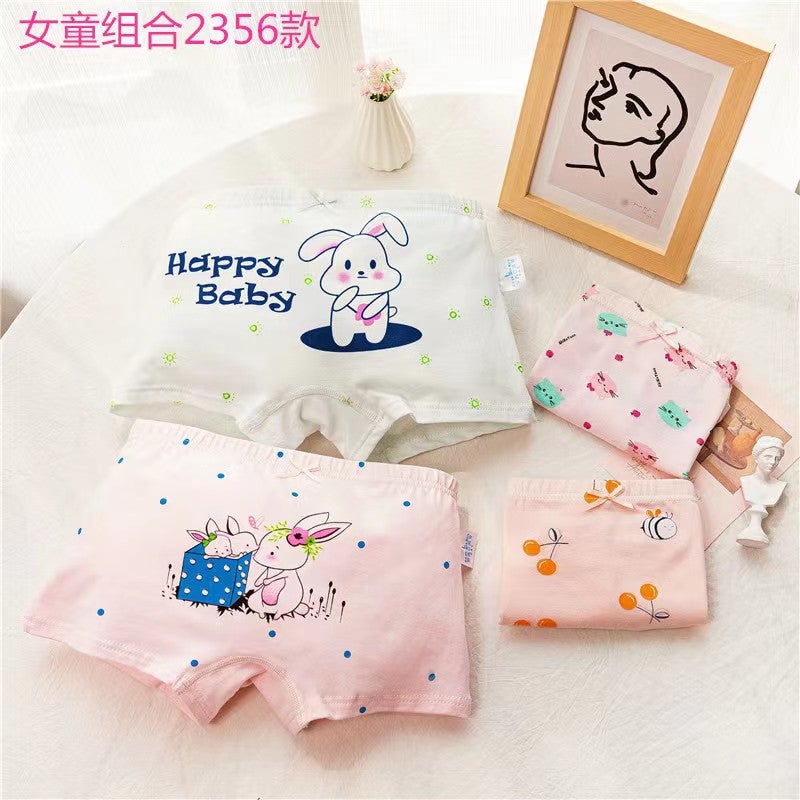 Children'S Underwear Pure Cotton Type A Cotton Girls Baby Pure Cotton Boxer Shorts Little Girls Big Kidsren Boxer Shorts Boxed Without P - Image 1