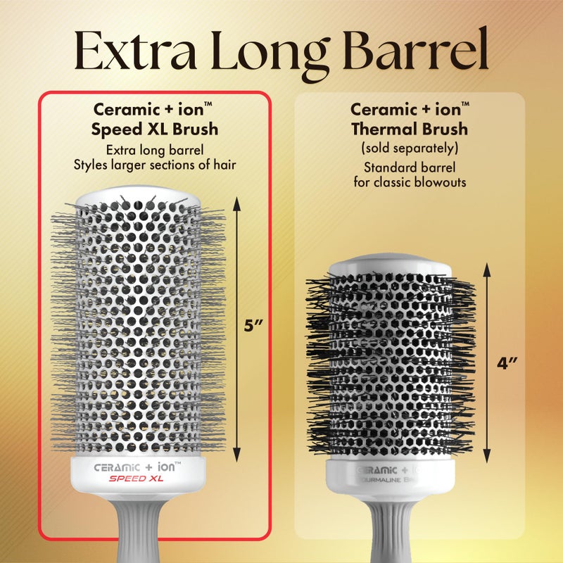 Olivia Garden Ceramic + Ion Speed XL - Extra-Long Round Thermal Hair Brush - Not Electrical - Professional Blowout Brush for Normal to Thick Hair - 3 1/2"- Diameter Barrel - CIXL-65 - Image 2