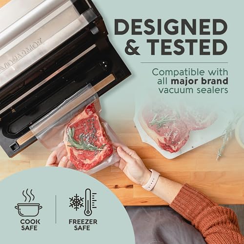Avid Armor Vacuum Sealer Bags Quart 8x12 Inch 100 Pack for Food Saver, Seal a Meal Vacuum Seal Machines, Commercial Grade Heavy Duty BPA Free for Sous Vide and Meal Prep Precut Storage Bag - Image 5