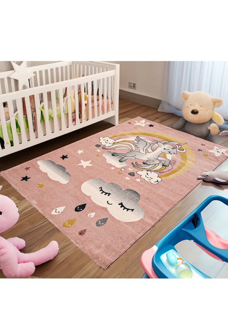 MILANO B9763A L. PINK / WHITE 160X230 Kids Rug - Image 1