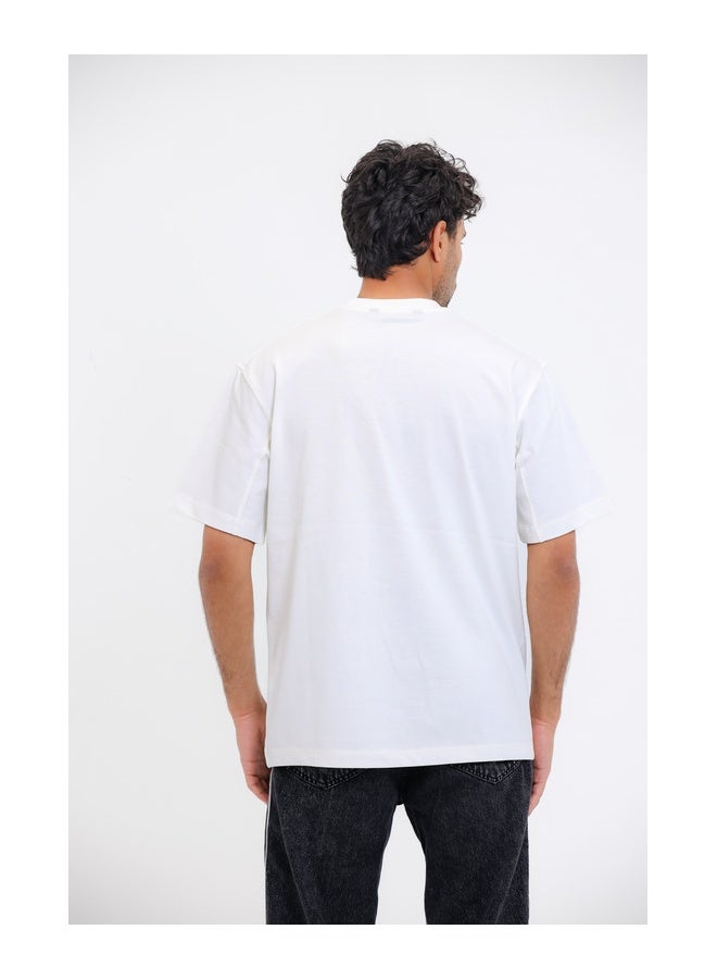 WHITE RABBIT "FDUOS" Printed Short Sleeves White T-Shirt - Image 2