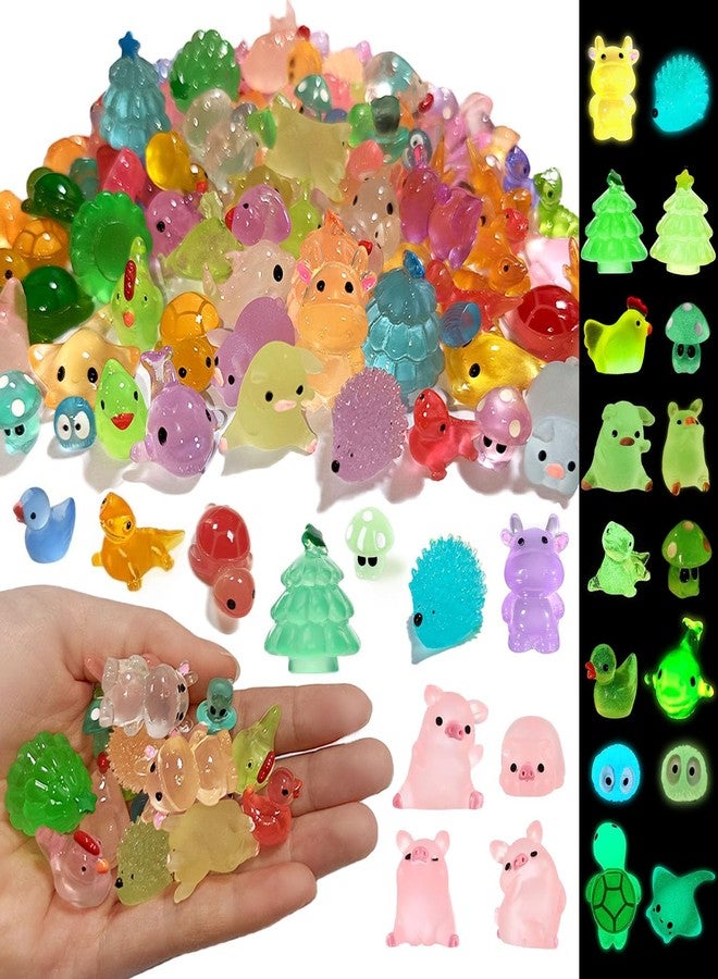 OrgMemory Pack of 120 Mini Luminous Animals, Miniature Colourful Resin for Decoration of Miniature Landscape Gardens, Fish Tanks and Aquariums, Pot Decoration, Garden Landscape - Image 1
