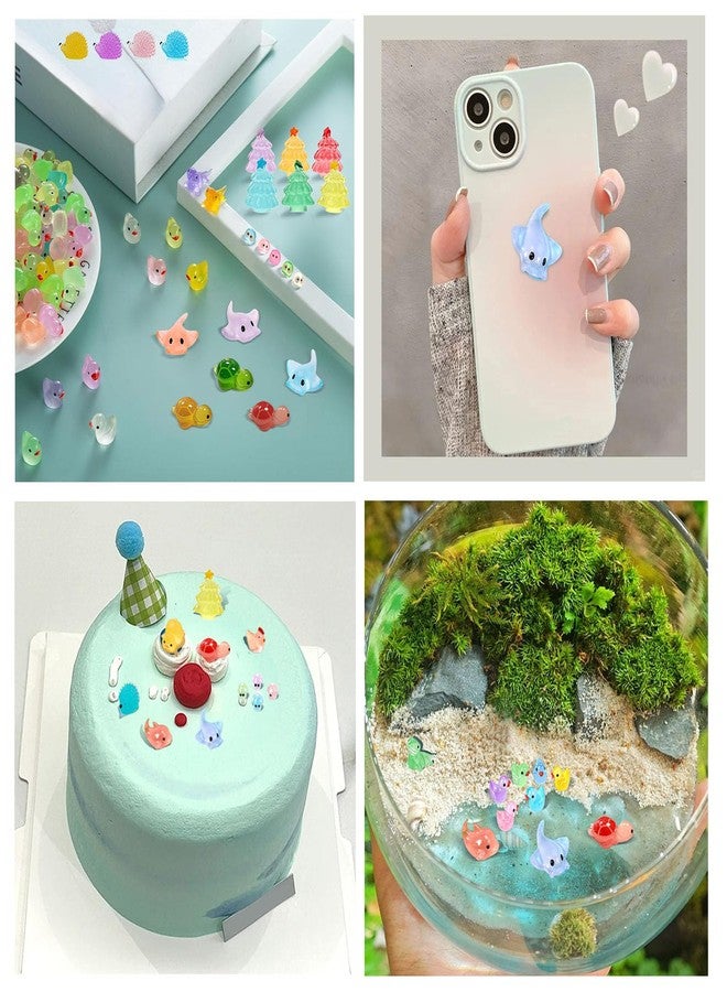 OrgMemory Pack of 120 Mini Luminous Animals, Miniature Colourful Resin for Decoration of Miniature Landscape Gardens, Fish Tanks and Aquariums, Pot Decoration, Garden Landscape - Image 5