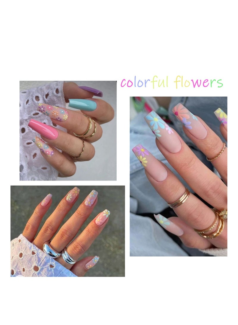 5D Flower Nail Stickers, Self-Adhesive Spring Daisy Nail Art Decals for Colorful Manicure Decoration, Perfect for Women and Men - Image 2