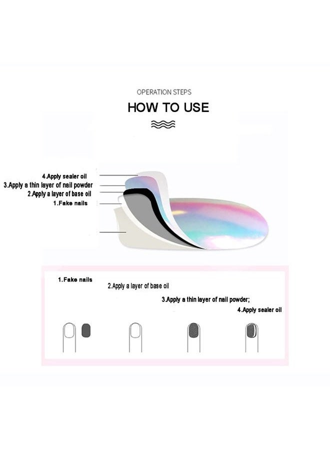 Furimuk White Pearl Chrome Nail Powder, Ice Transparent Holographic Nail Art Glitter, Neon Rainbow Holographic Chameleon Powder Chrome Iridescent Pigment Pearlescent High Gloss Aurora Dust - Image 5