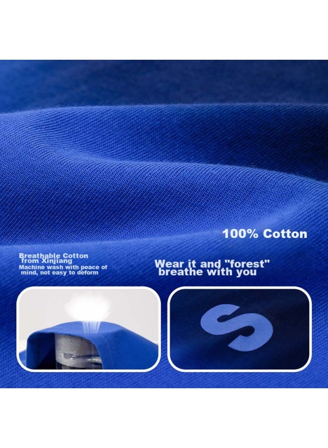 Zuoxi Boys' Long-sleeve T-shirt, Pure Cotton, Children's Autumn Wear, New Style, Older Boys' Top For Spring And Autumn, Inner Layering, Blue, Size 130 - Image 5