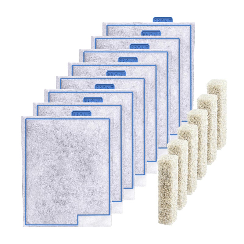 Pryitier Large Filter Cartridges Replacement Compatible with Aqueon QuietFlow Filter LED PRO Size 20,30,50,75/Power Filter Size 20,30,50,55/75, E Internal Size 40 and Canister Filter (8+6 Pack Filter Pads) - Image 1
