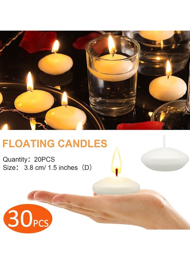 30 Pcs 1.5'' Unscented Floating Candles for Centerpieces Floating Warm Tealights Candles Floating Candles for Wedding Party Decoration - Image 2