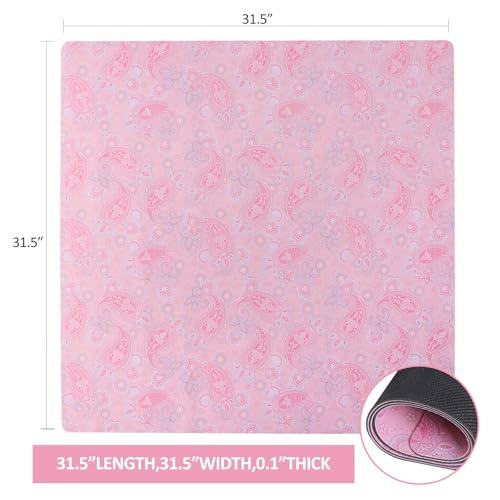 GUSTARIA Pink Mahjong Mat Mahjong Table Mat with Prints Extra Dice for Poker Card Mahjong Dominoes Games 315 inches - Image 5
