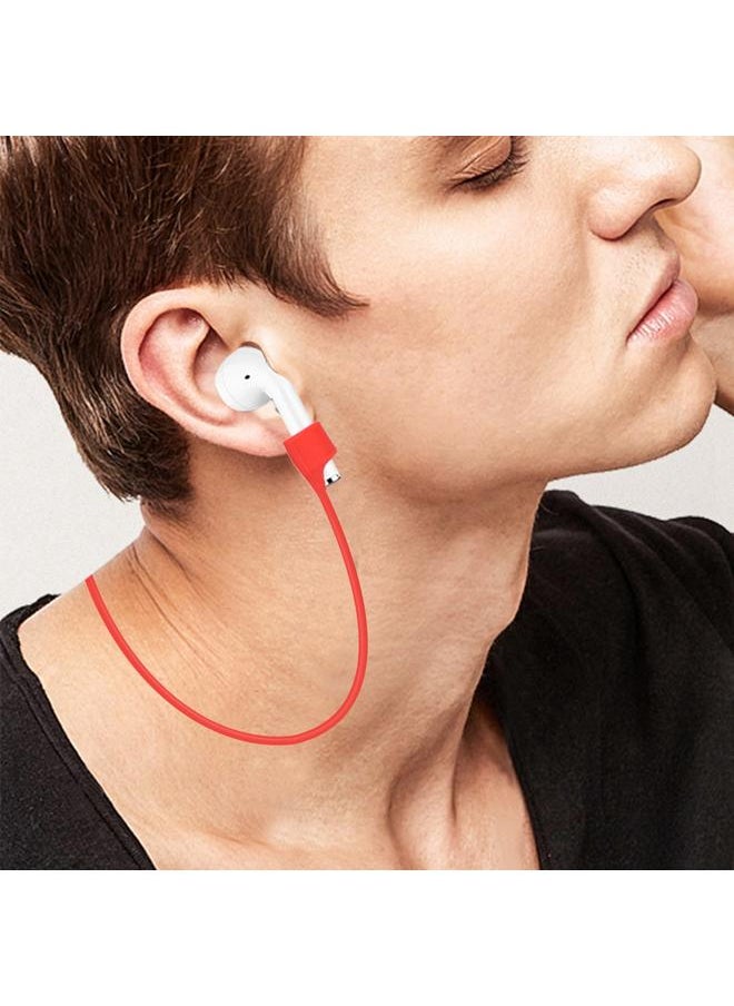 Thoraya - Double Magnetic Silicon Anti Lost Earphone Loop Strap String Rope Cord for Airpods Red - Image 1