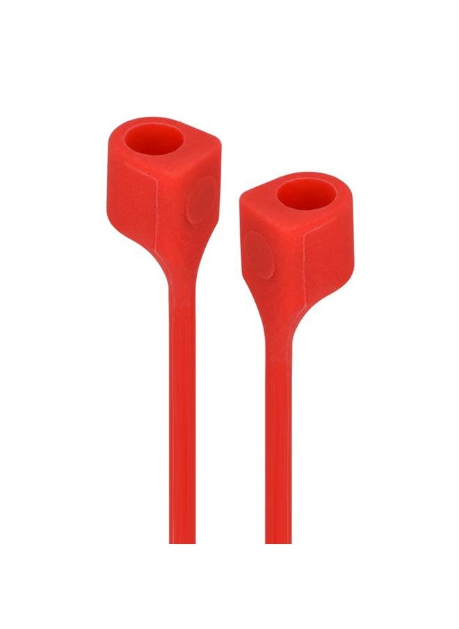 Thoraya - Double Magnetic Silicon Anti Lost Earphone Loop Strap String Rope Cord for Airpods Red - Image 1