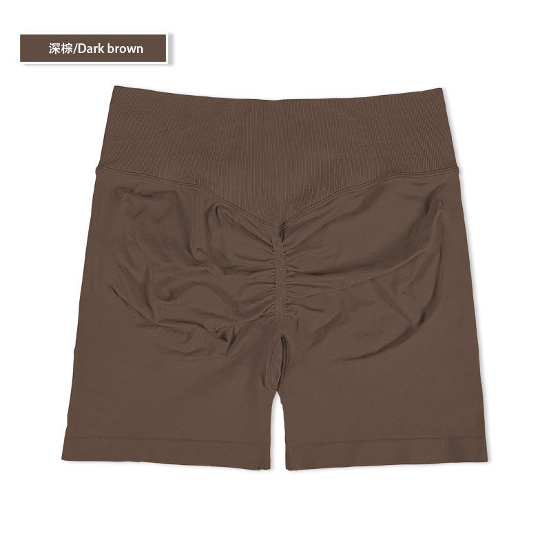 Generic DFYNE Seamless Sports Shorts Yoga Fitness Set dark brown