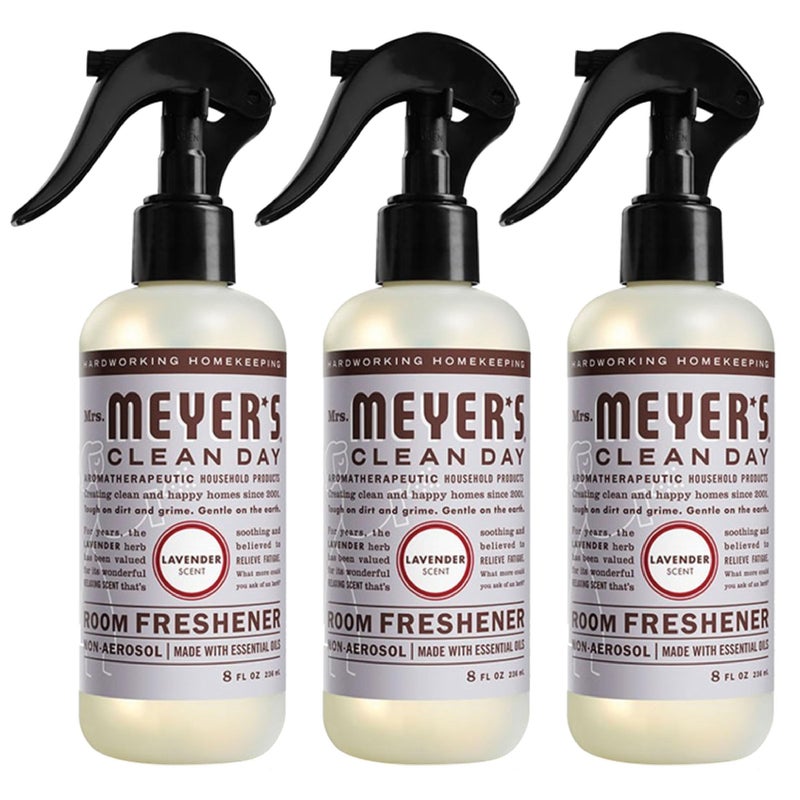 MRS. MEYER'S CLEAN DAY Lavender Air Freshener Spray for Bathrooms, Aromatherapeutic Homekeeping with Essential Oils, Non-Aerosol, Garden-Inspired Scent, 8 fl oz (Pack of 3) - Image 1