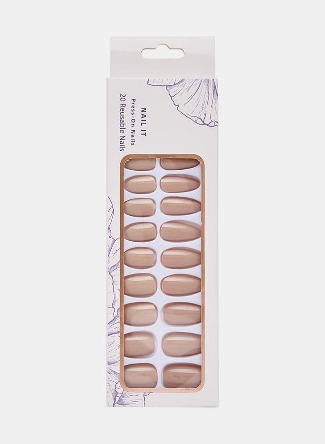 NatuRed Nail It Press-On Nails, Sandrift