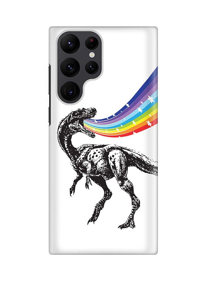 Stylizedd Case for Samsung Galaxy S22 Ultra 5G Snap Case Slim Snap Classic Series Shield Matte Finish Print - Rainbow Dino