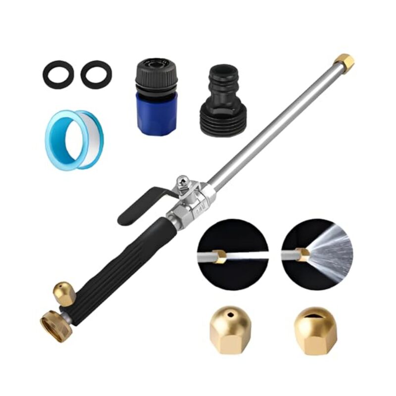 غسالة ضغط عالي مزودة بفوهتين وموصلات سريعة، مناسبة للسيارات والباحات والحدائق؛ ملحقات توصيل سريعة، فوهات منظف، خفيفة الوزن، مثالية للتنظيف المنزلي والخارجي. - Image 3