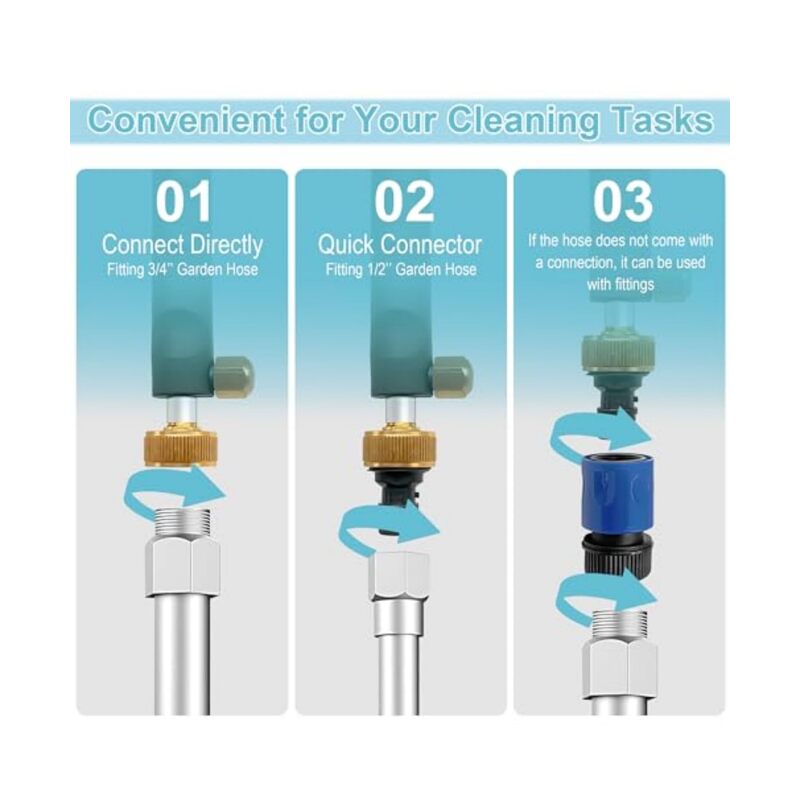 غسالة ضغط عالي مزودة بفوهتين وموصلات سريعة، مناسبة للسيارات والباحات والحدائق؛ ملحقات توصيل سريعة، فوهات منظف، خفيفة الوزن، مثالية للتنظيف المنزلي والخارجي. - Image 4
