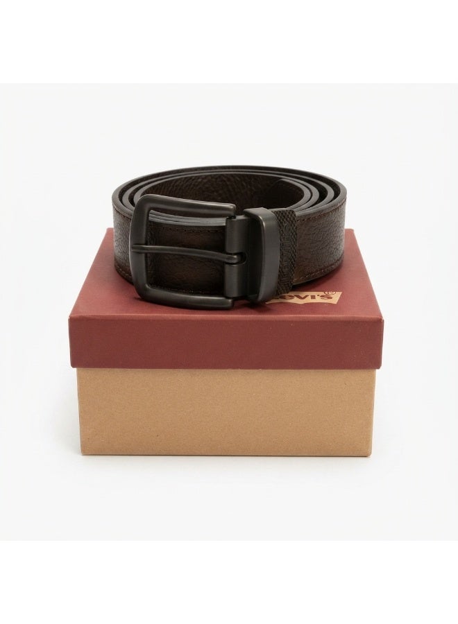 Levi's Men's Brown Genuine Leather Belt with Matte Black Buckle - Image 4