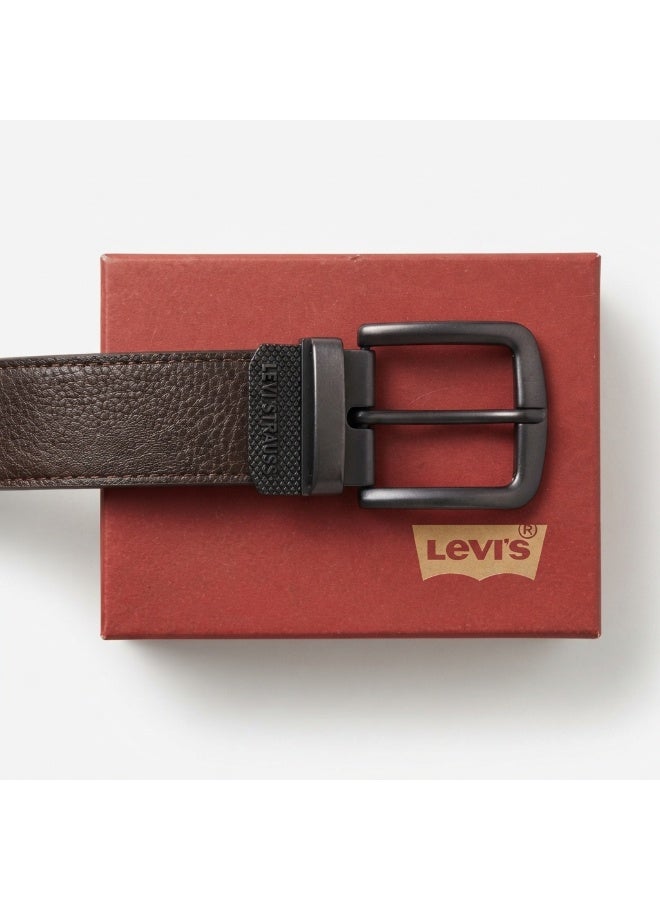 Levi's Men's Brown Genuine Leather Belt with Matte Black Buckle - Image 1