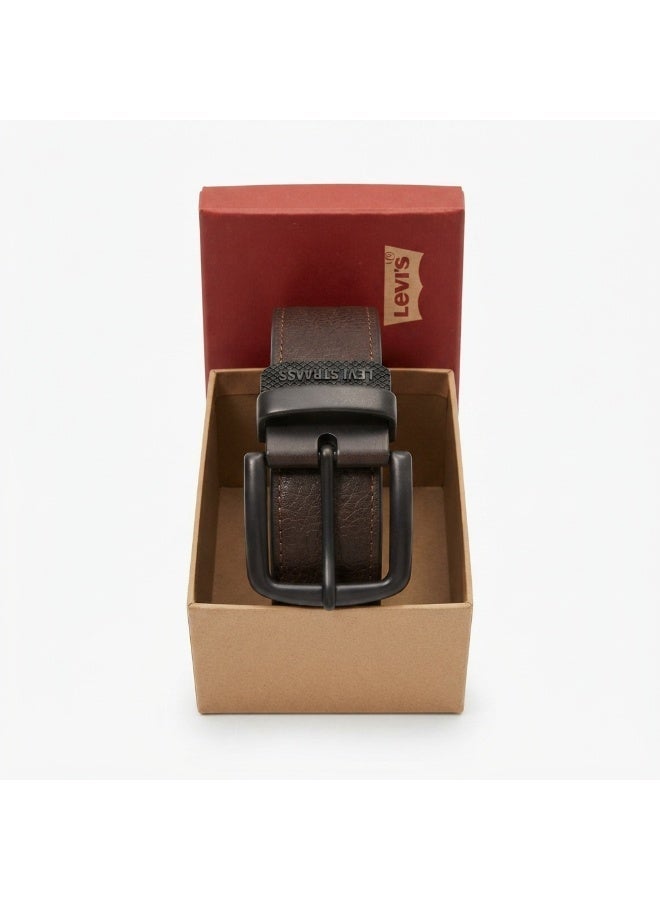 Levi's Men's Brown Genuine Leather Belt with Matte Black Buckle - Image 2