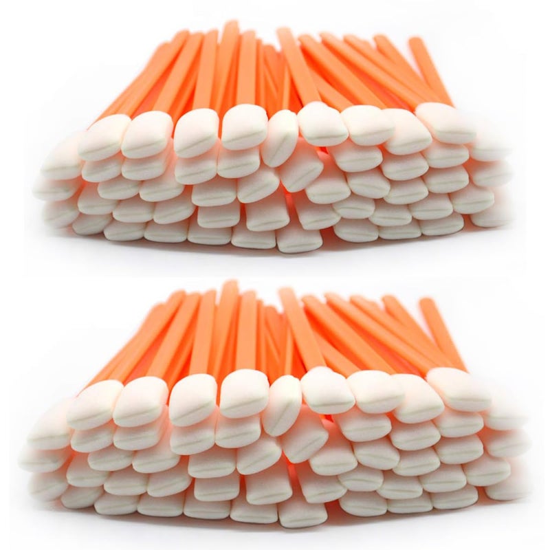 Wellgler's Foam Cleaning Swab,for Electronics, Camera, Optical Lens Cleaning and Clean Inkjet Printer (200pcs Orange) - Image 1