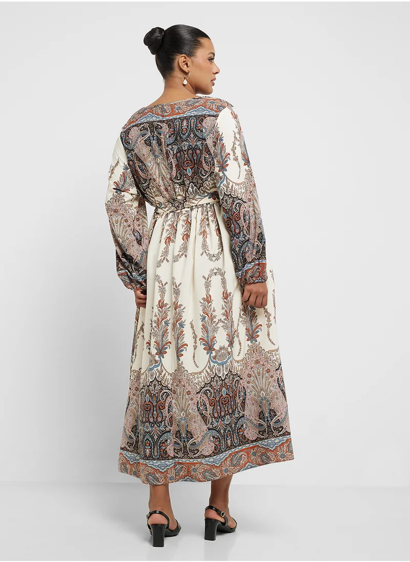 Ella Plus Abstract Print Dress
