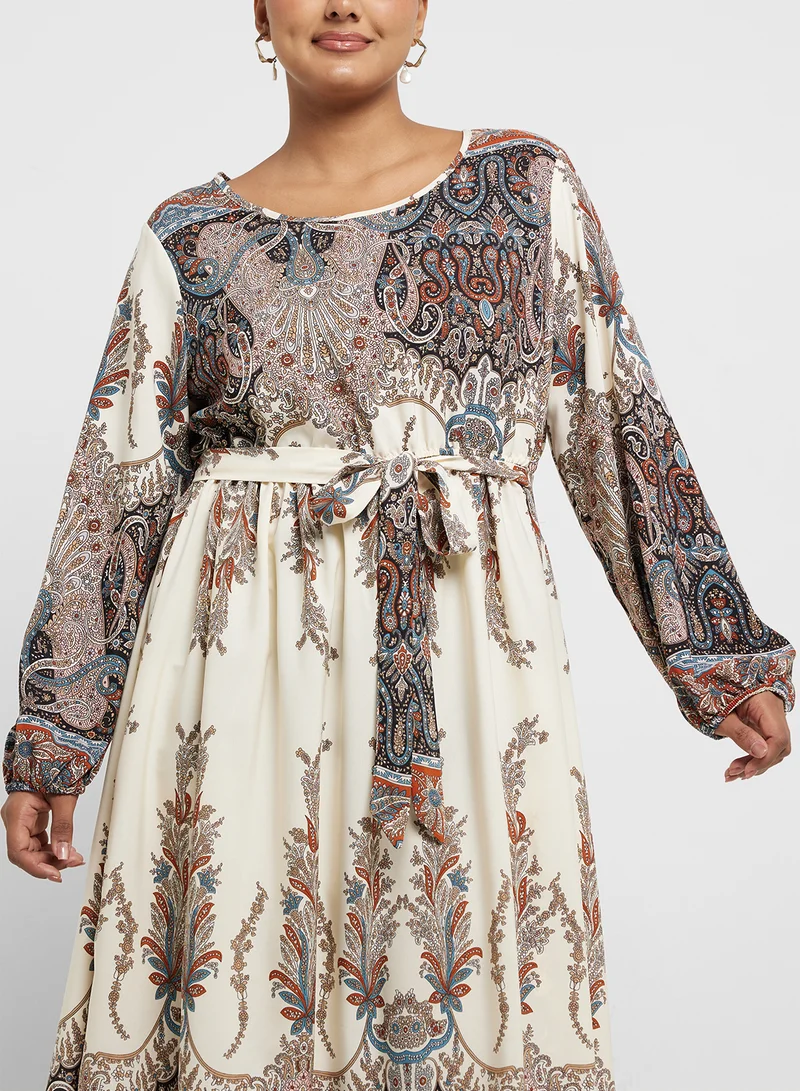 Ella Plus Paisley Print Midi Dress
