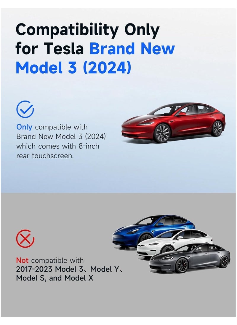 Generic 9H Tempered Glass Screen Protector for Tesla Model 3 (2024) 15.4" Touchscreen + 8" Rear Touchscreen, One Touch Easy to Install, Anti-Fingerprint, Anti-Scratch, Accessories for Model 3 Highland  - Image 2