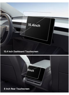 Generic 9H Tempered Glass Screen Protector for Tesla Model 3 (2024) 15.4" Touchscreen + 8" Rear Touchscreen, One Touch Easy to Install, Anti-Fingerprint, Anti-Scratch, Accessories for Model 3 Highland  - Image 3