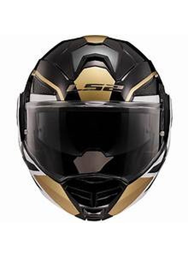 LS2 ADVANT X Modular Motorcycle Helmet Gold Black Size S | Flip-Up 180° Modular Helmet - Image 2