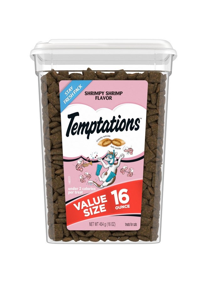 Temptations Classic Crunchy And Soft Cat Treats Shrimpy Shrimp Flavor, 16 Oz. Tub - Image 1