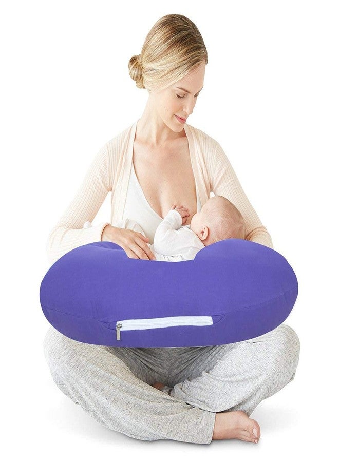 GET IT Cotton 5-in-1 Feeding Pillow with Detachable Cover | New Born Portable Breast Feeding Pillow for Baby | Infant Support for Baby and Mom (Full Purple) - Image 3