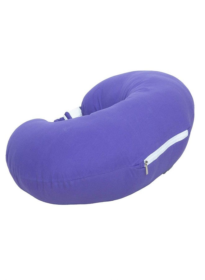 GET IT Cotton 5-in-1 Feeding Pillow with Detachable Cover | New Born Portable Breast Feeding Pillow for Baby | Infant Support for Baby and Mom (Full Purple) - Image 2