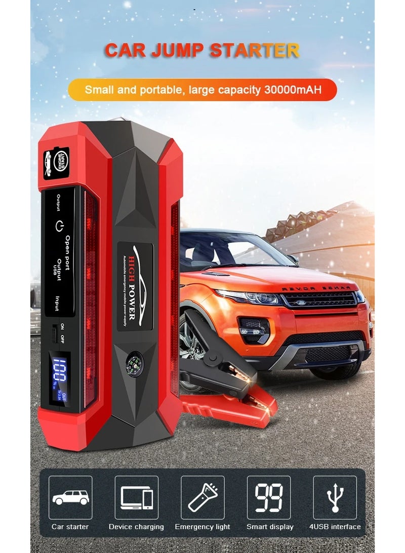 Generic Car Battery Starter 30000mAh Portable Charger Auto Jump Starter 12V Petrol Diesel Car Emergency Booster Start Power Supply  - Image 2
