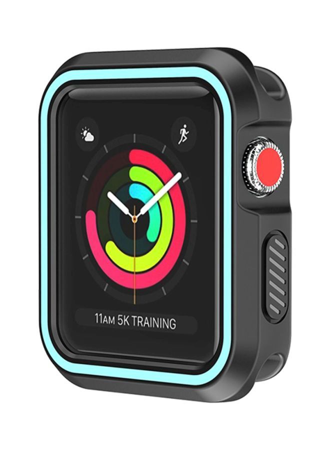 NIBEMINENT Rugged Armor Bumper Protective Case Cover For Apple Watch Series 1/2/3 42mm Black/Blue  - Image 3